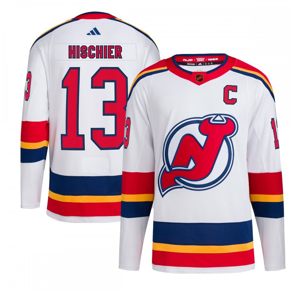 Nico Hischier New Jersey Devils adidas Reverse Retro 2.0 Authentic Player Jersey - White-Pro Kit Vault | Brand New 26/27 Sports Jerseys